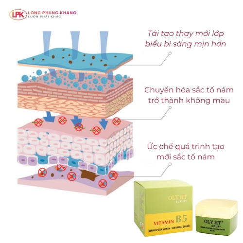 OLY HT Luxury Vitamin B5 Kem Nám Tàn Nhang Đồi Mồi 25g OLY HT Luxury Vitamin B5 Kem Nám Tàn Nhang Đồi Mồi 25g