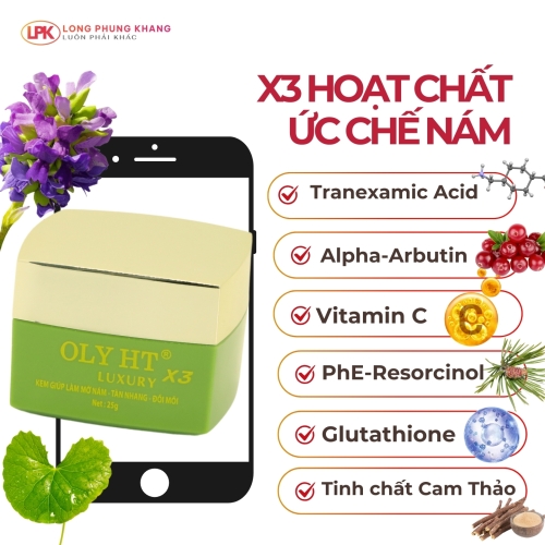 OLY HT Luxury X3 Vitamin B5 Kem Mờ Nám Tàn Nhang Đồi Mồi OLY HT Luxury X3 Vitamin B5 Kem Mờ Nám Tàn Nhang Đồi Mồi