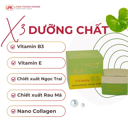 OLY HT Luxury X3 Vitamin B5 Kem Mờ Nám Tàn Nhang Đồi Mồi OLY HT Luxury X3 Vitamin B5 Kem Mờ Nám Tàn Nhang Đồi Mồi
