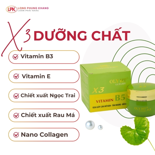 OLY HT Luxury X3 Vitamin B5 Kem Ngừa Nám Tàn Nhang Đồi Mồi OLY HT Luxury X3 Vitamin B5 Kem Ngừa Nám Tàn Nhang Đồi Mồi