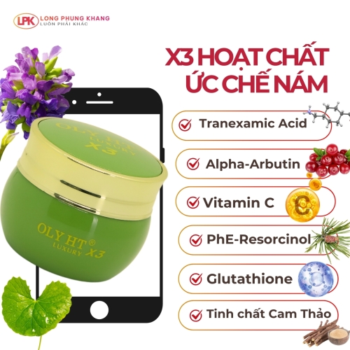 OLY HT Luxury X3 Vitamin B5 Kem Ngừa Nám Tàn Nhang Đồi Mồi OLY HT Luxury X3 Vitamin B5 Kem Ngừa Nám Tàn Nhang Đồi Mồi