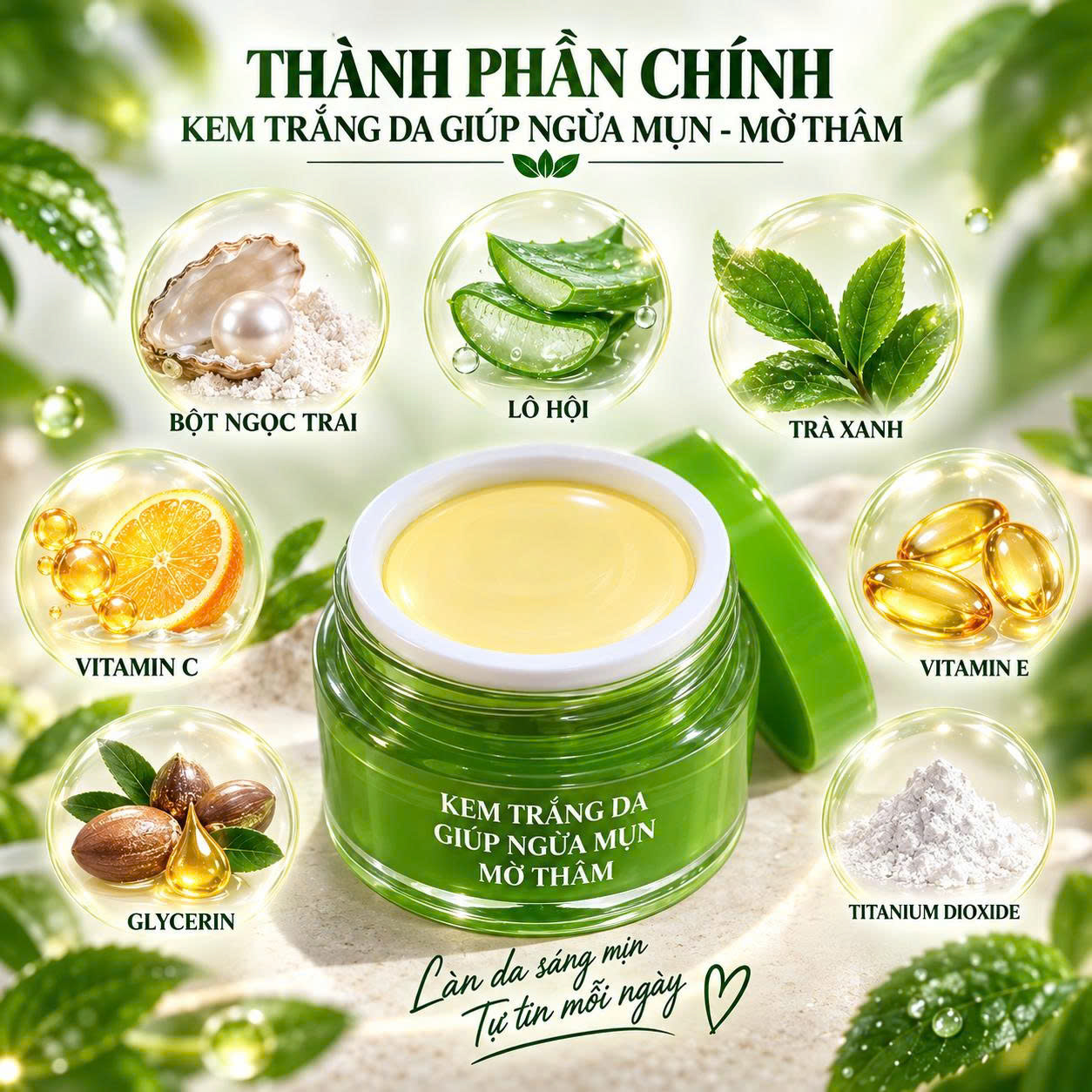 kem dưỡng trắng da, ngừa mụn, mờ thâm Shakira